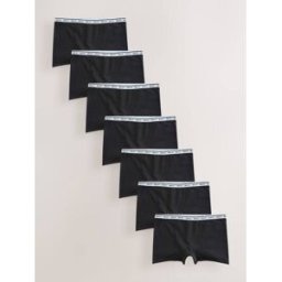 Next Lot de 7 culottes à logo en coton Noir FR 40 (EU 38)