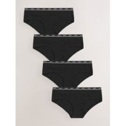 Next Lot de 4 culottes à logo en coton Noir FR 40 (EU 38)