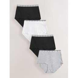 Next Lot de 4 culottes à logo en coton Noir FR 40 (EU 38)
