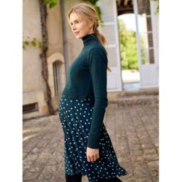 Seraphine Seraphine Polka Dot Maternity Roll Neck Knit Topper Dress vert FR 46 (EU 44)