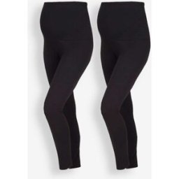 Jojo Maman Bébé JoJo Maman Bébé Cotton Rich Maternity Leggings 2 Pack Noir FR 46 (EU 44)