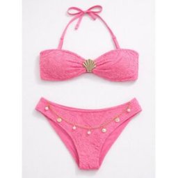 River Island River Island Texture Shell Bikini Set Rose FR 44 (EU 42)