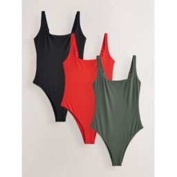 Next Lot de 3 maillots de bain à encolure carrée Noir FR 44 (EU 42)