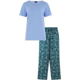 Pour Moi Pour Moi Pure Cotton T-Shirt & Trouser Pyjamas Set vert FR 40 (EU 38)