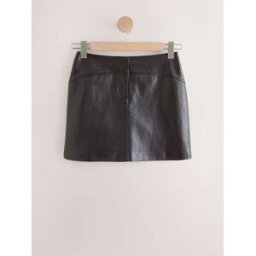 Next Mini-jupe texturée en similicuir Brun FR 40 Short (EU 38 S)