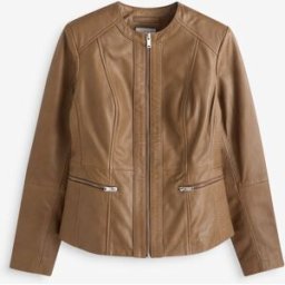 Urban Code Veste en cuir sans col Urban Code Brun FR 38 (EU 36)