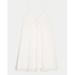 Hollister Hollister Boho Crochet Mesh Babydoll Mini Dress pâle L (FR 46-48)