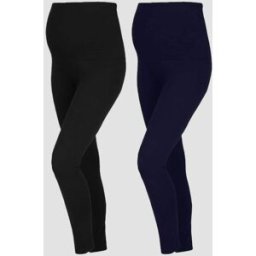 Jojo Maman Bébé JoJo Maman Bébé Cotton Rich Maternity Leggings 2 Pack bleu FR 48 (EU 46)