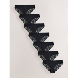 Next Culotte invisible à dos en dentelle, sans marques de sous-vêtements 7 Pack Noir FR 40 (EU 38)