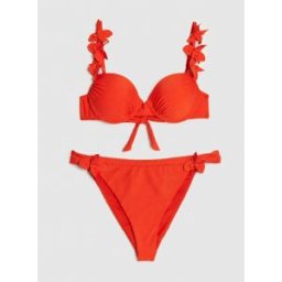 River Island River Island Cut Out Flower Bikini Set rouge FR 44 (EU 42)