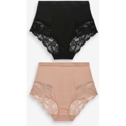 Next Culotte gainante ventre plat 2 Pack Noir FR 40 (EU 38)