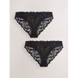 Next Lot de culottes en dentelle confort ultime 2 Noir FR 40 (EU 38)