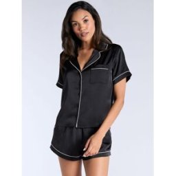 Boux Avenue Boux Avenue Luxe Satin Short Pyjamas Set Noir FR 44 (EU 42)