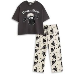 Vanilla Underground Vanilla Underground Shaun The Sheep Character Short Sleeve Long Leg Pyjamas Set Gris L (FR 46-48)