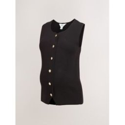 Next Débardeur de maternité en maille boutonné Noir S (FR 38-40)