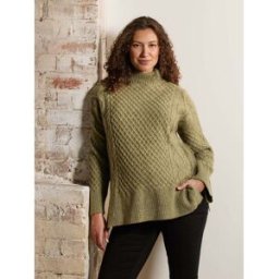 Jojo Maman Bébé JoJo Maman Bébé Cable Turtleneck Maternity And Nursing Jumper vert L (FR 46-48)