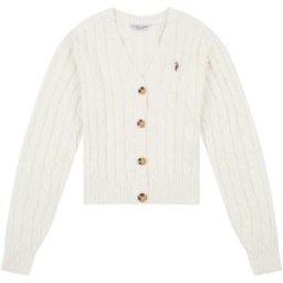 U.S. Polo Assn U. S. Polo Assn U. S. Polo Assn. Cable Knit Womens Cropped Cardigan pâle M (FR 42-44)