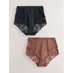 Next Culotte gainante ventre plat 2 Pack Noir FR 40 (EU 38)