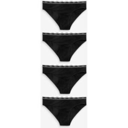 Next Lot de 4 culottes à logo en coton Noir FR 40 (EU 38)