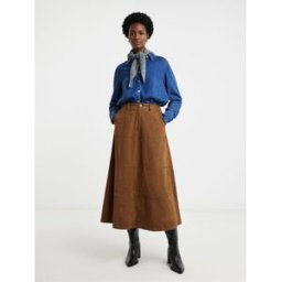 JD Williams JD Williams Suedette Midi Skirt Brun FR 46 (EU 44)