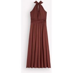 Boden Boden Sydney Twist Neck Jersey Dress Brun FR 40 Regular (EU 38 R)