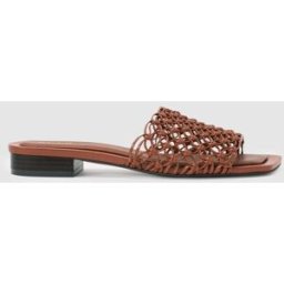 Reiss Reiss Mabel Woven Flat Slip-On Sandals Brun EU 38 (UK 5)