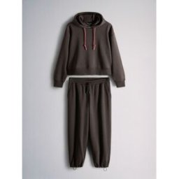 The Set The Set marron Sweat-shirt à capuche et Survêtement oversize à poignets Brun M (FR 42-44)