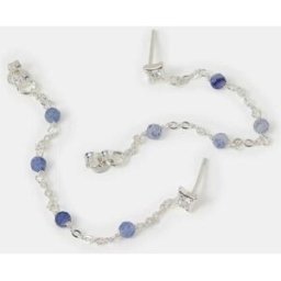 Accessorize Accessorize Blue Quartz Chain Stud Earrings argenté Un an