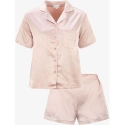 The Little Tailor The Little Tailor Satin Button Through Short Pyjamas Set Rose S (FR 38-40)