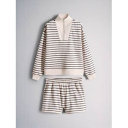 The Set Ensemble 2 Pull à col cheminée et short coordonné crème L (FR 46-48)