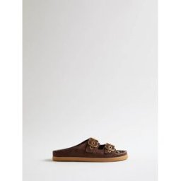 River Island River Island Leopard Lined Double Strap Sandals Brun EU 38 (UK 5)