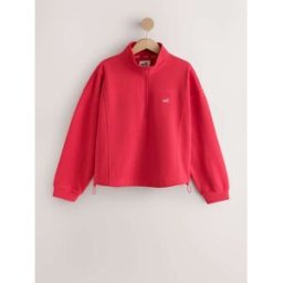 self. soi-même. Sweat à col zippé rouge L (FR 46-48)