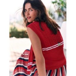 Next Écharpe en coton, pull sans manches superposé rouge M Tall (FR 42-44)