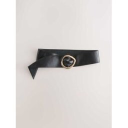 Next Ceinture large en cuir Noir M (FR 42-44)