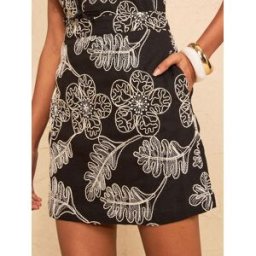 Love & Roses Love & Roses Tailored Mini Skirt With Cornelli Embroidery Noir FR 46 (EU 44)