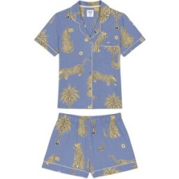 Chelsea Peers Chelsea Peers Tencel Modal Midnight Leopard Print Short Pyjamas Set bleu FR 36 (EU 34)