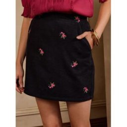 Love & Roses Love & Roses Embroidered Cord Mini Skirt Noir FR 42 (EU 40)
