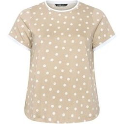 Yours Curve Yours Curve Contrast Sleeve Top Brun FR 50 (EU 48)