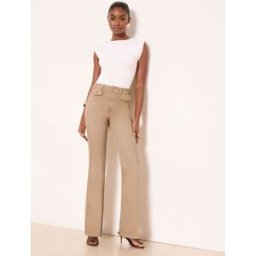 Lipsy Jean Lipsy taille haute glamour à jambes évasées Brun FR 46 Regular (EU 44 R)