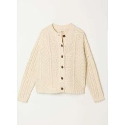 Fat Face FatFace Floral Knitted Cable Button Front Cardigan naturel FR 36 (EU 34)