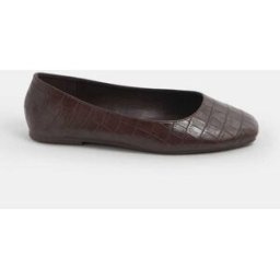 Yours Curve Yours Curve Croc Print Ballerina Pumps Brun EU 42 (UK 9)