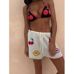 Never Fully Dressed Short Never Fully Dressed en coton au crochet crème L-XL (FR 46-52)