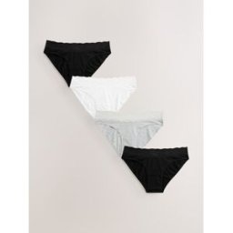 Next Lot de 4 culottes en coton et dentelle Noir FR 50 (EU 48)