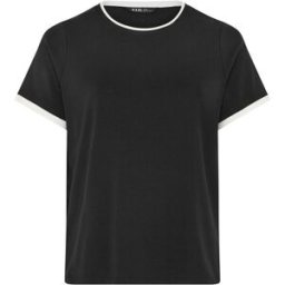 Yours Curve Yours Curve Premium Interlock Ringer T-Shirt Noir FR 50 (EU 48)