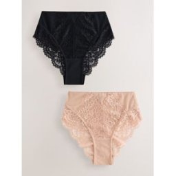 Next Lot de 2 culottes Tummy Control en dentelle Nue FR 46 (EU 44)