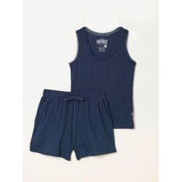 Fat Face FatFace Pointelle Short Pyjama Set bleu M (FR 42-44)