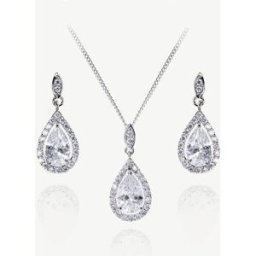 Ivory & Co Ivory & Co Belmont And Crystal Teardrop Set argenté Un an