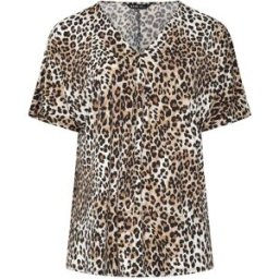 Yours Curve Yours Curve Pleated Front Jersey Top Brun FR 52-54 (EU 50-52)