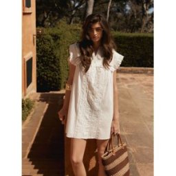 BHOEM Robe mini romantique brodée pâle FR 44 (EU 42)