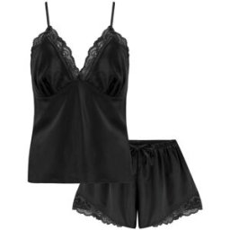Pour Moi Pour Moi Dusk Satin Lace Trim Cami and Shorts Set Noir FR 42 (EU 40)